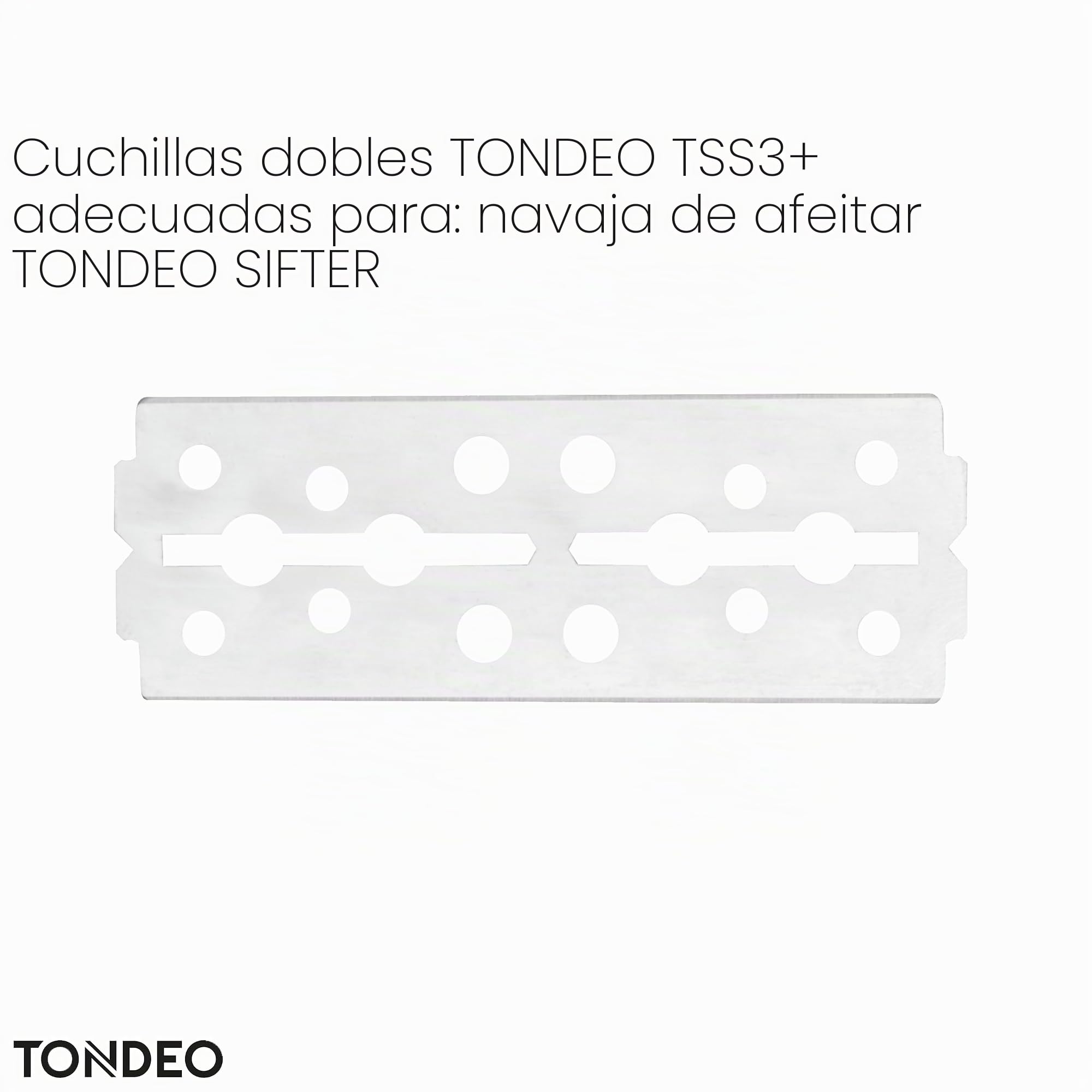TONDEO Cuchillas de afeitar TSS3+ | 5x10 cuchillas dobles inoxidables para navajas de afeitar TONDEO | Tradición de maestría artesanal