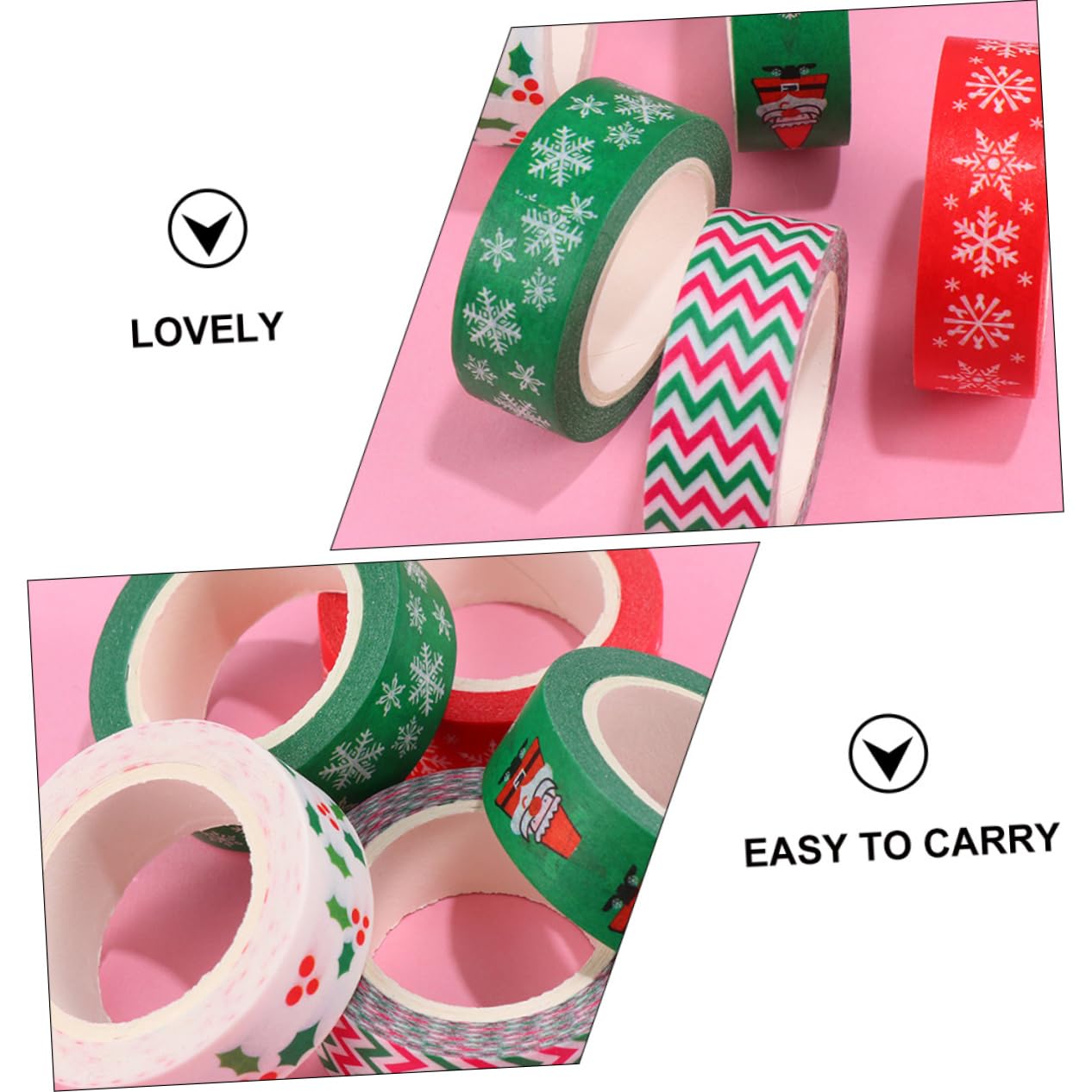 Operitacx Rollos navideña washi Tapes washi -Tape Decorativa Artesanal Mini Tarjetas de Navidad Pegatinas decoración Bricolaje Decorativa Regalo Papel