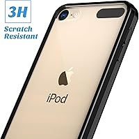 Vista 4 de Funda ULAK para iPod Touch 6ta generación, funda para iPod 5, transparente, suave, de TPU flexible, plástico rígido que absorbe golpes, Negro
