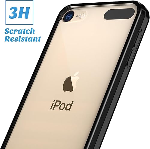 Miniatura 4 de Funda ULAK para iPod Touch 6ta generación, funda para iPod 5, transparente, suave, de TPU flexible, plástico rígido que absorbe golpes, Negro