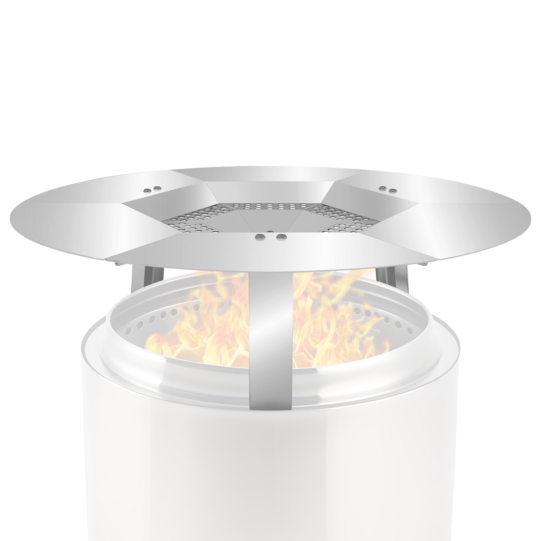 Heat Deflector Fit for Solo Stove Yukon 27”, 304 Stainless Steel Heat Diffuser for Yukon Fire Pit with Grill Gloves & Fix Hoop, Capture and Redirect Warmth, Camping Accessory