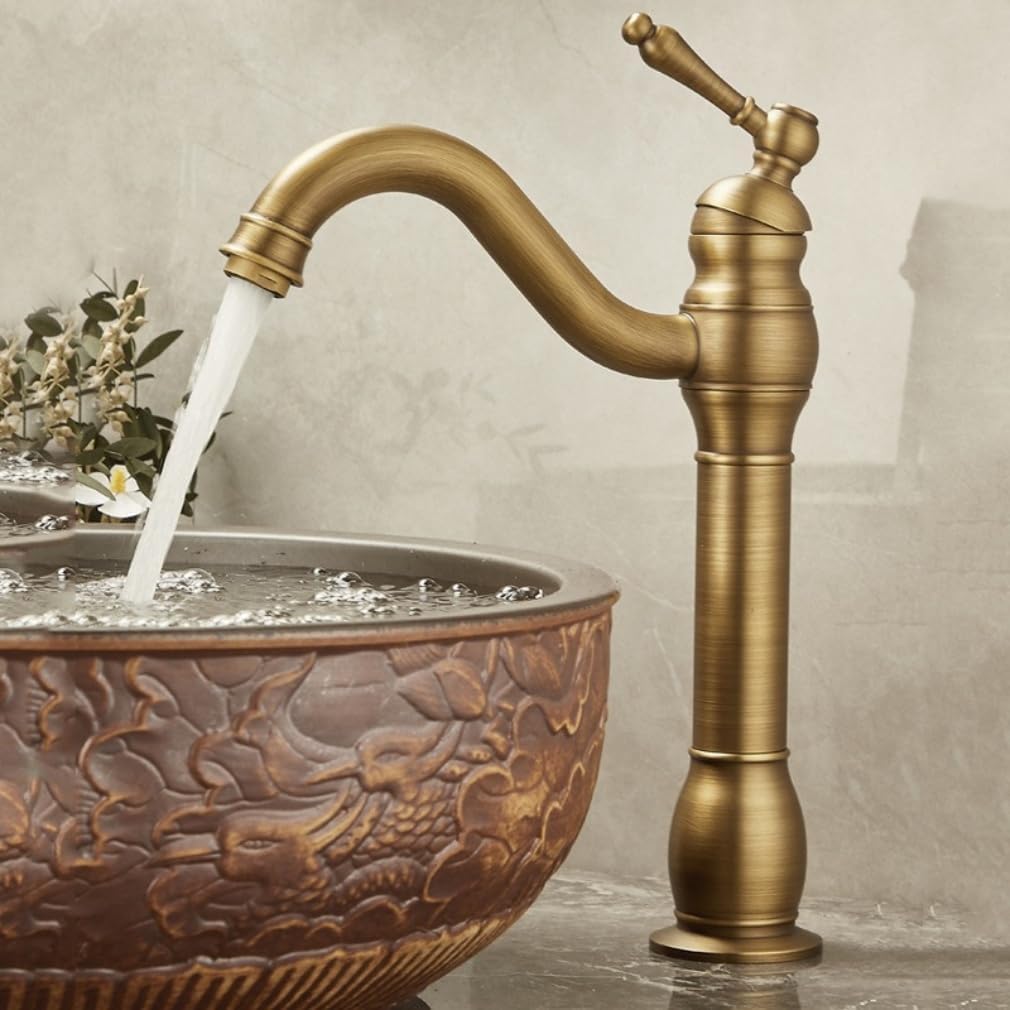 Kefeng 洗面用水栓 洗面台蛇口 360&deg;回転 冷熱混合栓 切り替え式 シングルレバー 取り付け簡単 手洗いボウル 洗面台用 バ