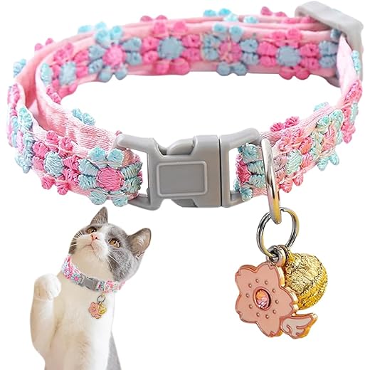 Floral Cat Collar Pink
