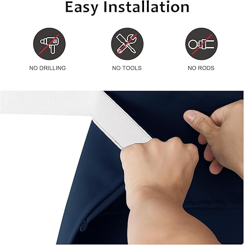 Miniatura 3 de WdFour Cortinas de puerta francesa con tacto sedoso, aislamiento térmico, reducción de ruido, cortinas opacas para puerta de vidrio y oficina (25