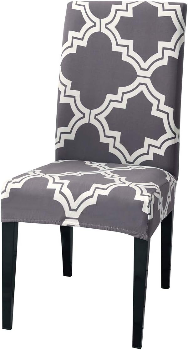 MorbuyShop Chair Cover for Wedding Dining Party, Gray Chair Covers Spandex Stretch Outdoor Armchairs High Back Seat Protector Banquet Decoration Removable Washable