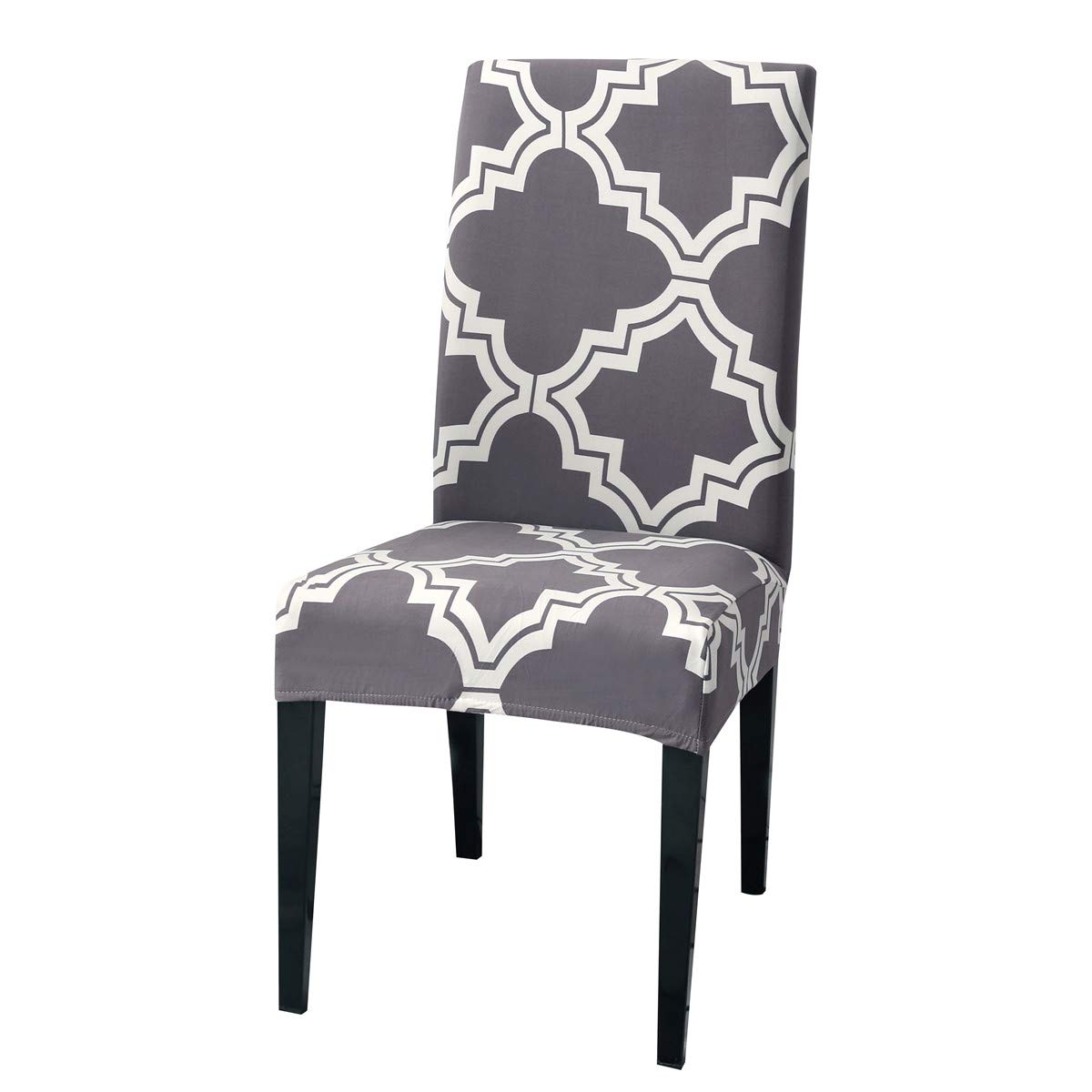 MorbuyShop Chair Cover for Wedding Dining Party, Gray Chair Covers Spandex Stretch Outdoor Armchairs High Back Seat Protector Banquet Decoration Removable Washable