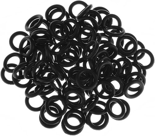PiercingJ Juego de 100 anillos tóricos negros para piercing de oreja 14G 12G 10G 8G 6G 4G 2G 0G 00G 12". 34", Caucho