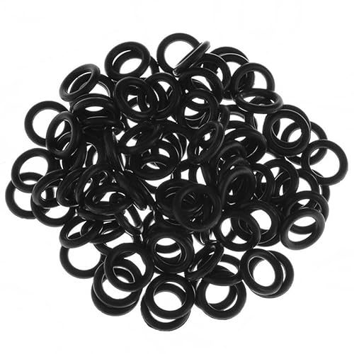 PiercingJ Juego de 100 anillos tóricos negros para piercing de oreja 14G 12G 10G 8G 6G 4G 2G 0G 00G 12". 34", Caucho