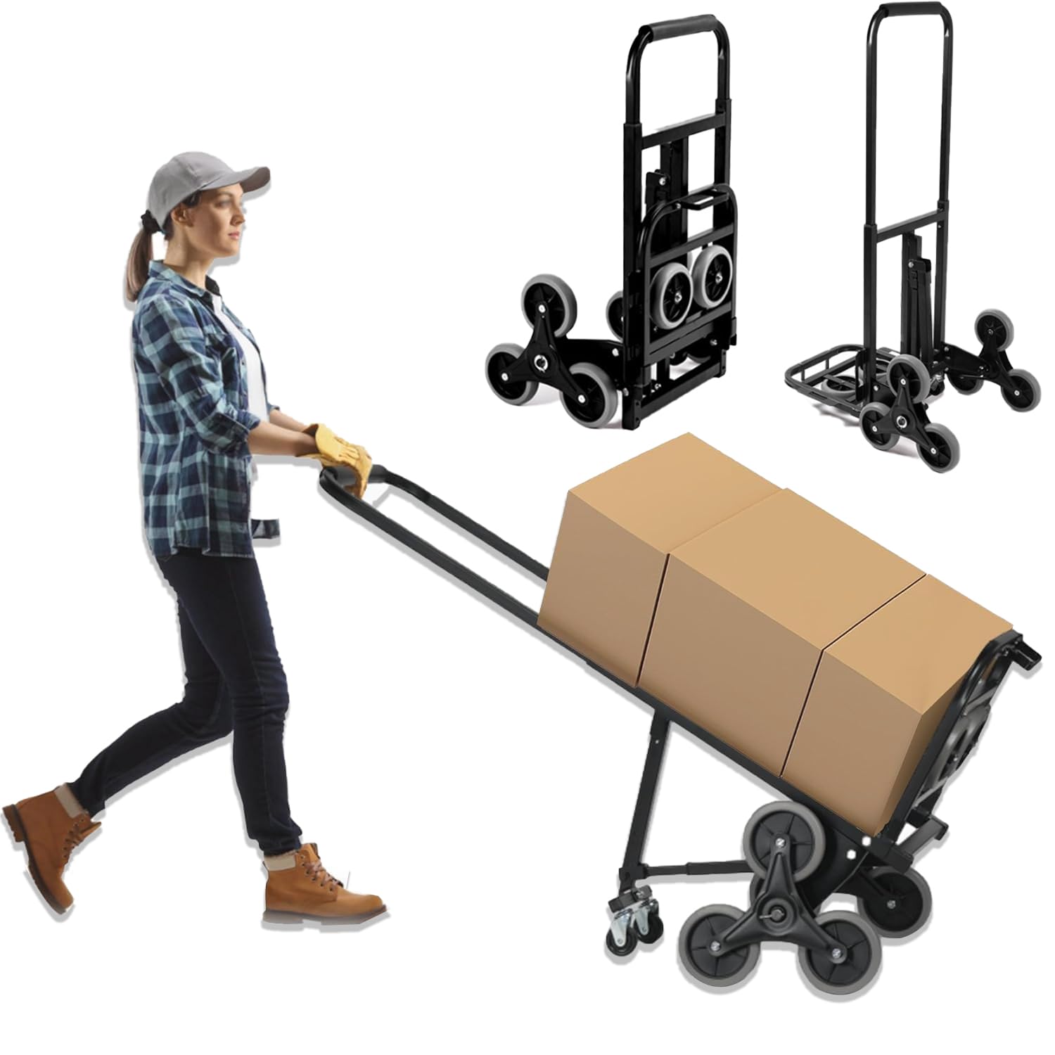Chariot d'escalade pratique pour le shopping et le transport de dossiers au bureau