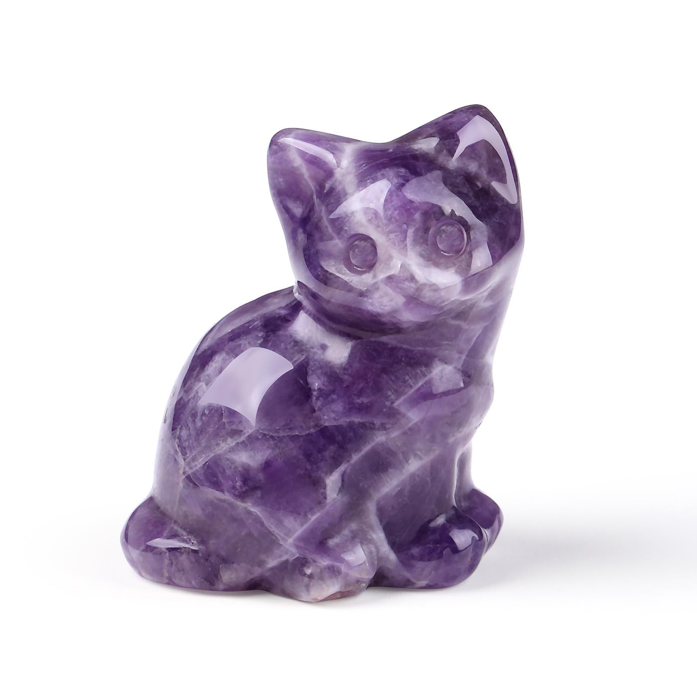 Figurine chat en améthyste pour une décoration zen de salon