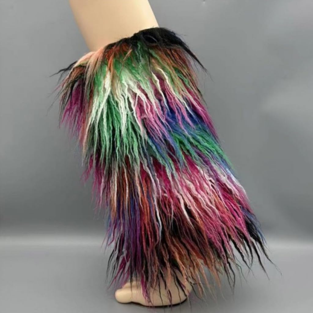 Women Faux Furs Leg Warmer Party Costumes Warm Fuzzy Leg Warmer Boot Cuffs Cover