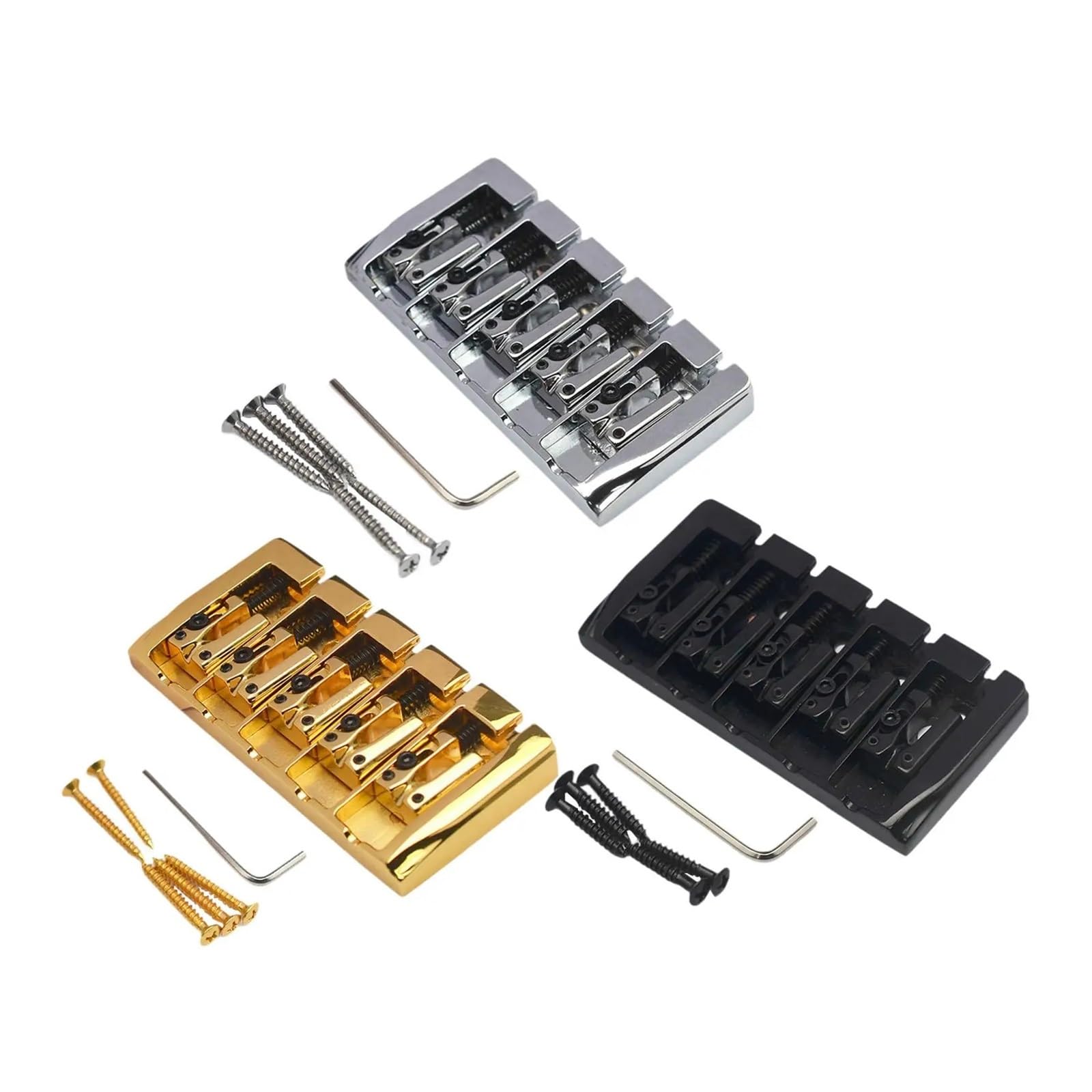 Robusta cordiera a sella con ponte in metallo ORO fissata for bassi elettrici a 5 corde for apparecchiature musicali