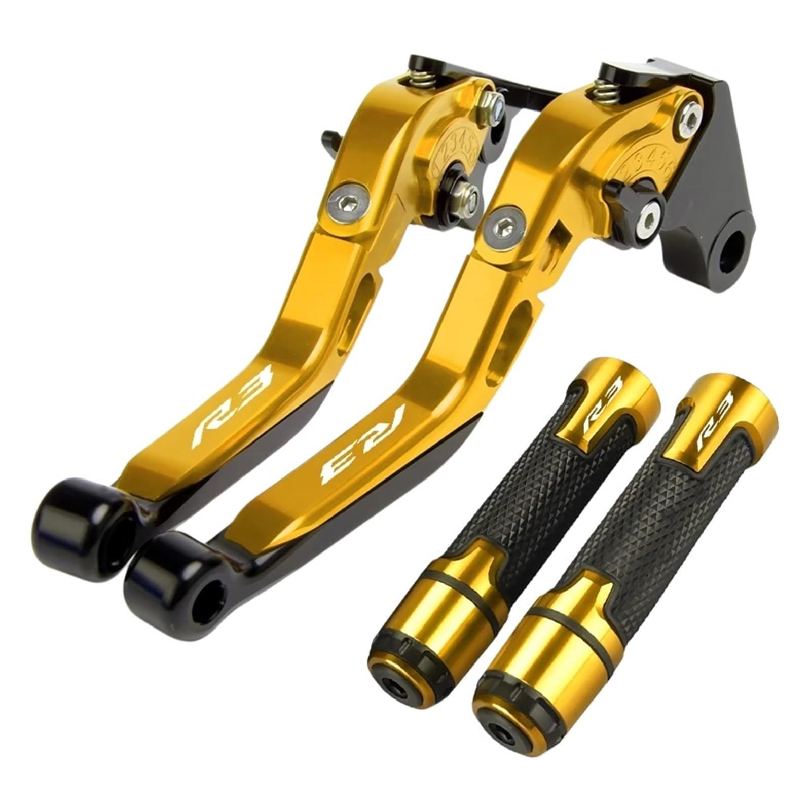Wnftyske Yellow R Motorcycle Brake Clutch Lever Pivot Levers For Yam&Aha Yzf R3 Yzfr3 2015-2023 Yzf-R3 Brake Clutch Lever Motorcycle Adjustable Folding Levers Set