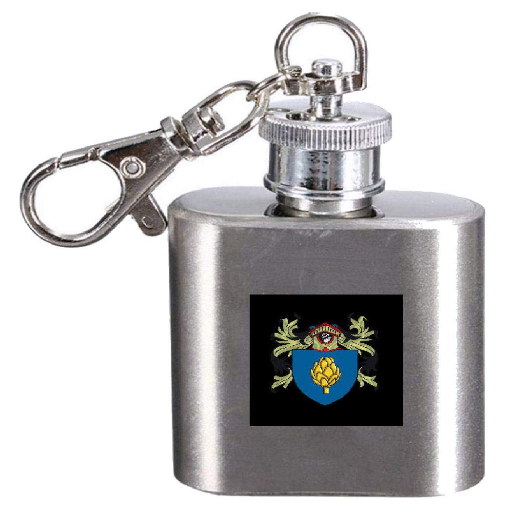 Flasque gravée Basset avec blason historique de prestige