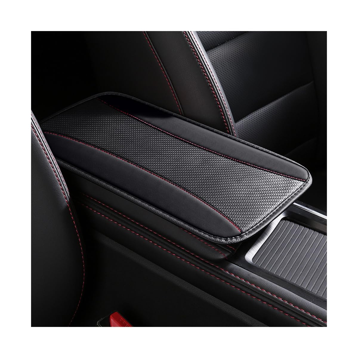 WENINETIES Car Armrest Protector for MG MGS6 EV Trophy 2025 2026, Centre Console Pad Faux Leather Cushion Interior Decoration Accessory Anti-Scratch,Black