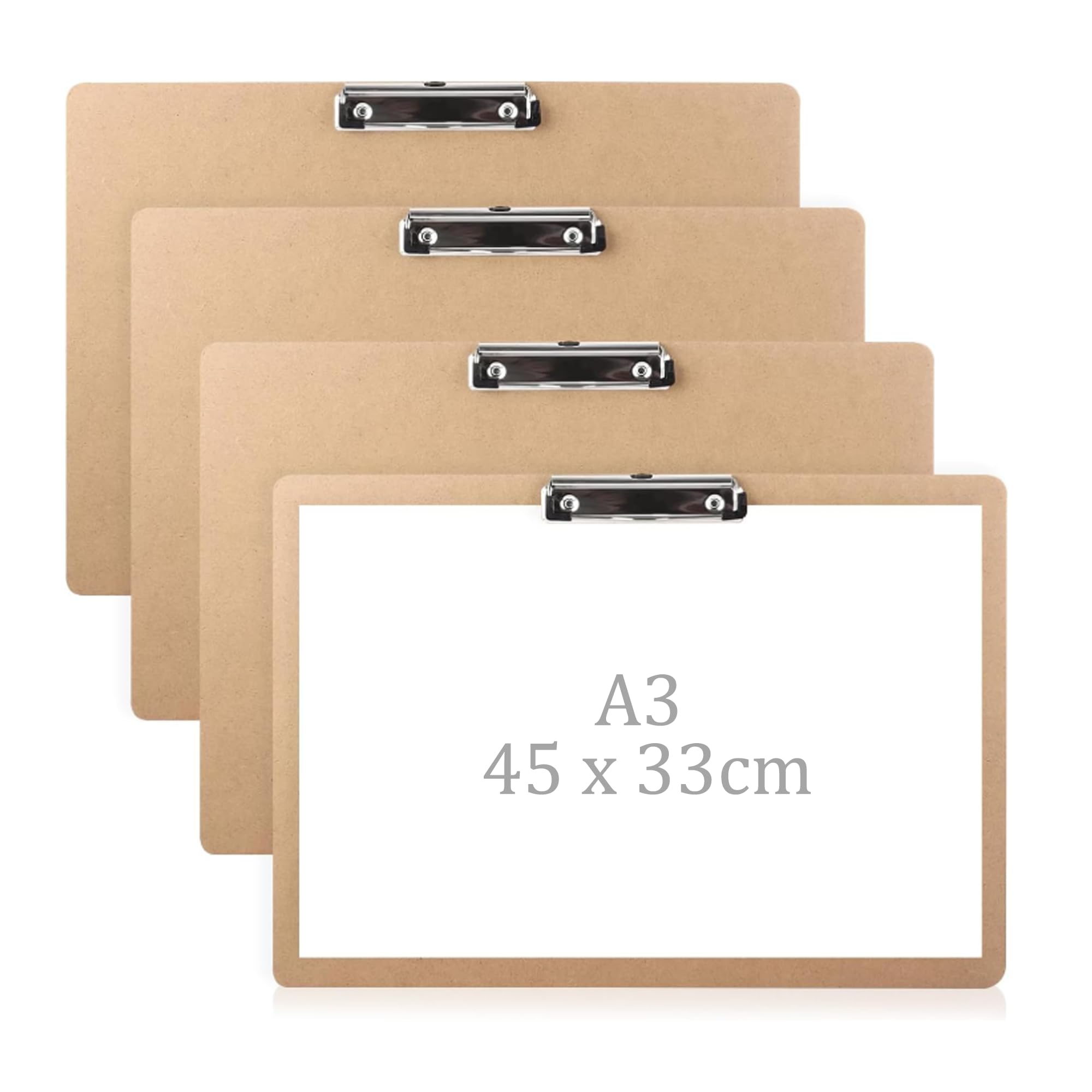 A3 Clipboard Extra Large Clipboards: 4Pcs 45x33cm Wooden Landscape Boards