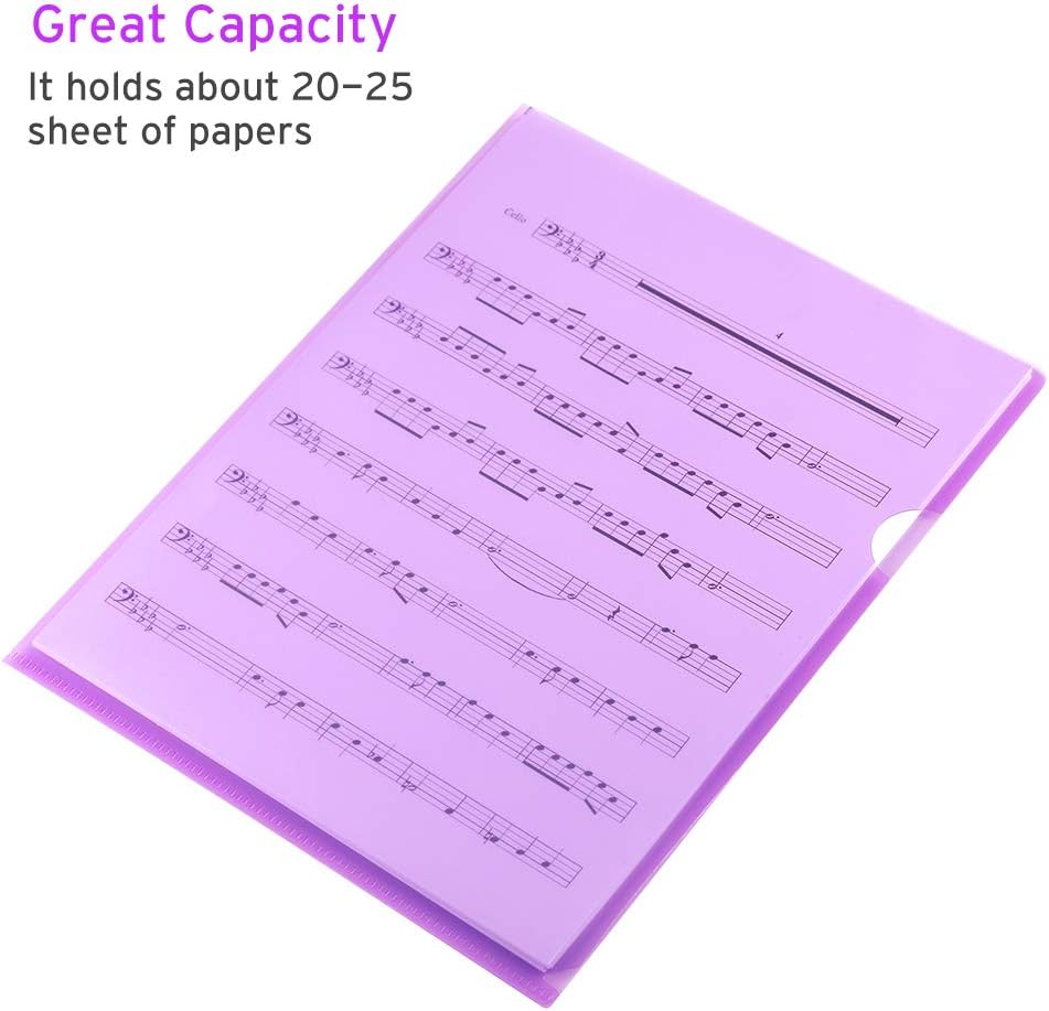 Sooez 25 Pack Clear Document Folder Project Pockets, Clear Plastic Folders Letter Size Plastic Document Folders US Paper Poly Jacket Sleeves Folders Copy Safe, 5 Assorted Colors : Office Products