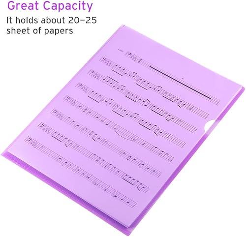 Vista 7 de Sooez Paquete de 25 bolsillos transparentes para carpetas de documentos, carpetas de plástico transparente, carpetas de plástico tamaño carta, Multi