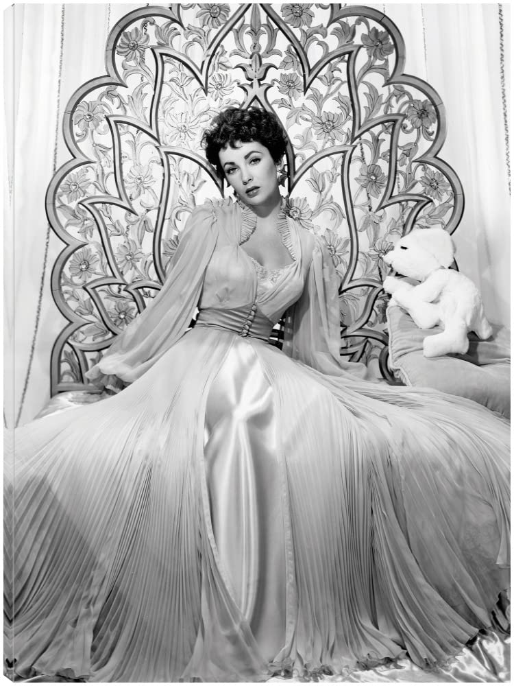 Fine Art Canvas Elizabeth Taylor 1951 Glamour Shoot Canvas Wall Decor by Artist Bison Archives for Living Room