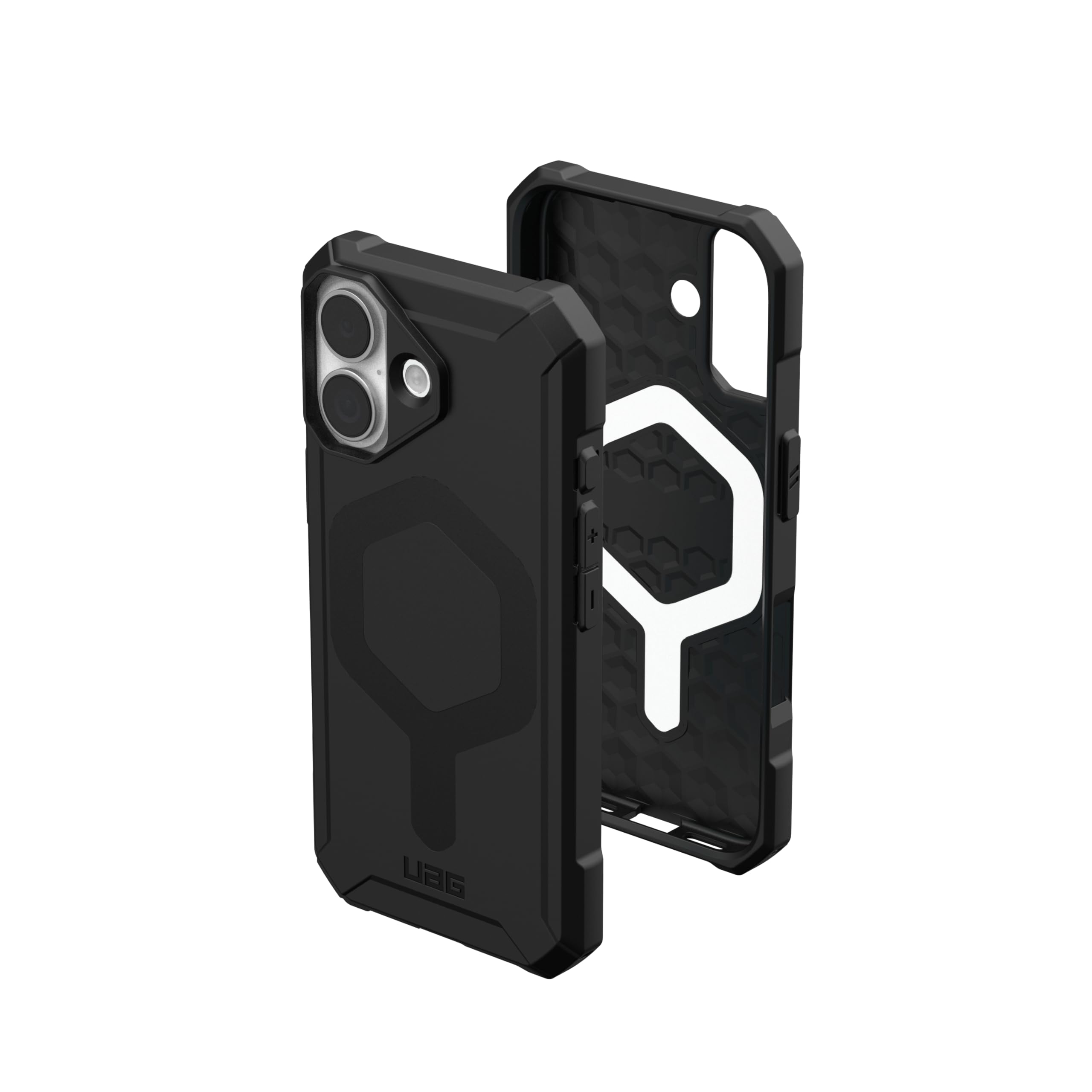Urban Armor Gear Essential Armor MS Case Compatible con Apple iPhone 17 Funda (Carga inalámbrica/magnética optimizada, 4,6m protección) Negro