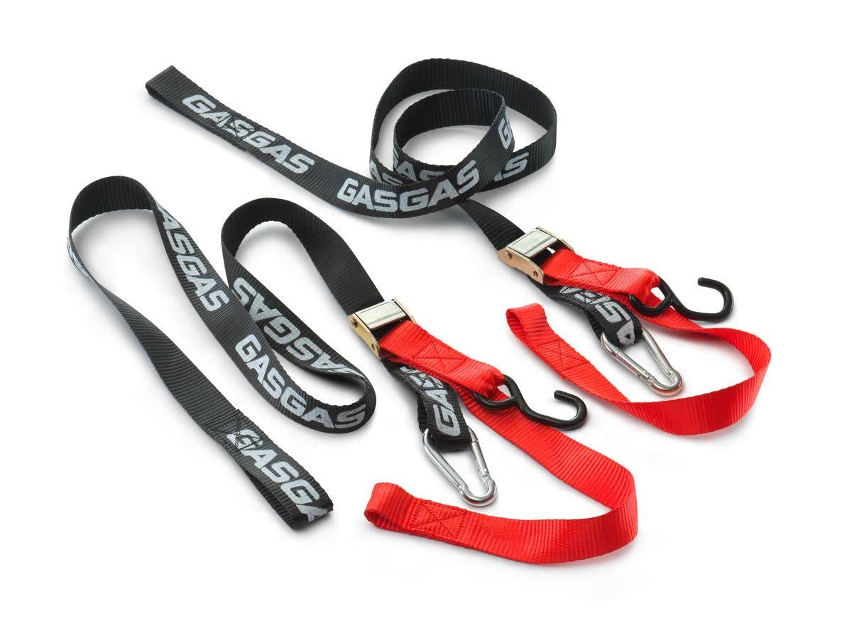 GasGas Lashing Strap Set - Soft Tie Down with Clips (Carabiner Hooks) - A54012950000