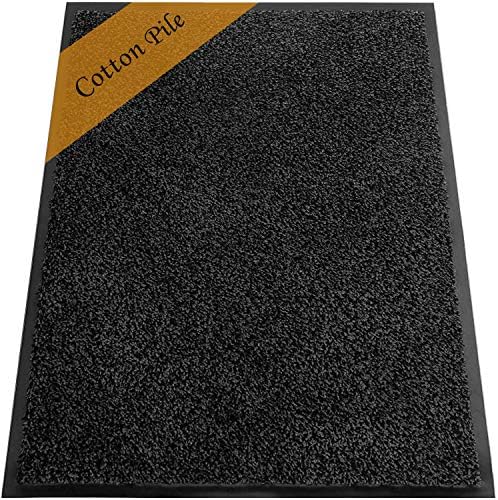 TrendMakers Machine Washable Grey Black Heavy Quality Non Slip Hard Wearing Barrier Mat/Dirt Trapper - 15 Sizes (40cm x 60cm)