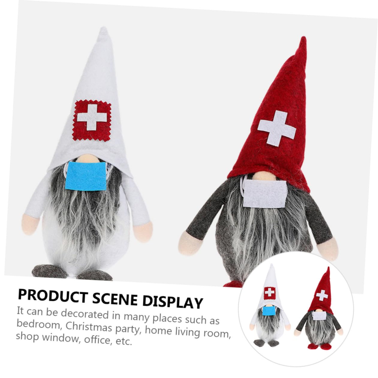 IMIKEYA 4 Stück Weihnachtsdekorationen Gnom Plüschpuppe Nordische Gnomenverzierungen Weihnachten Christbaumschmuck Skandinavischer Weihnachtsmann-tischschmuck Polyester-Material