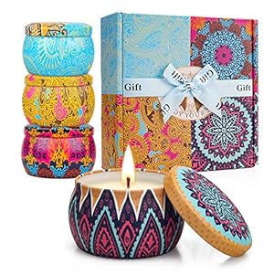 YMing Scented Candles Gifts Set for Women Candles for Home Aromatherapy Soy Wax Fragrance for Birthday, Thanksgiving, Christmas Day Mom Friend Wife Sister Women’s Day 4 Pack (Classic Suit)