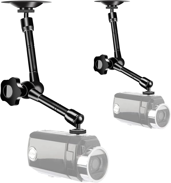 UYODM 2 Pack Support mural pour bras magique articulant compatible avec CCTV POV Caméscopes Caméras, LED Lumière, lampe vidéo,DSLR,Flash, Caméra numérique, Caméras de sécurité