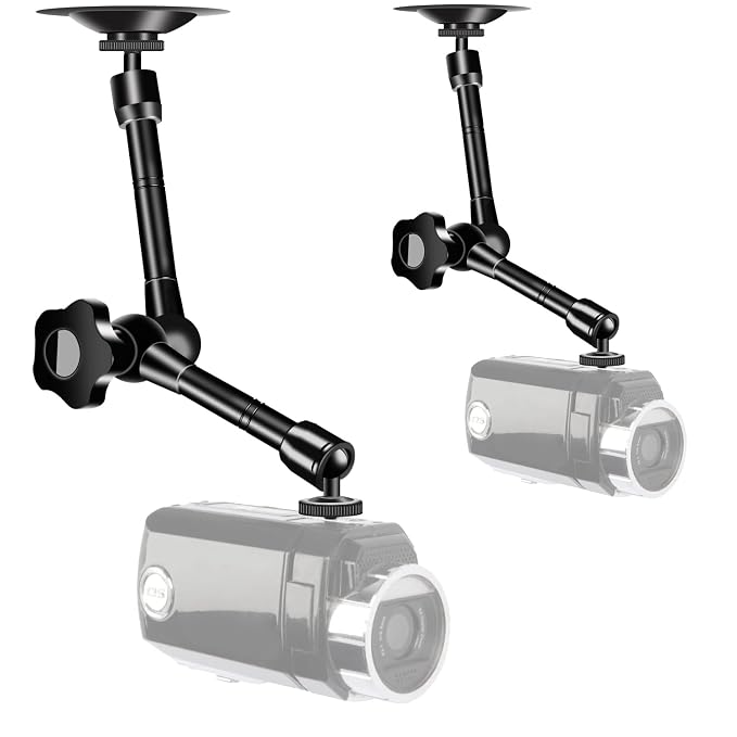 UYODM 2 Pack Articulating Magic Arm Wall Mount Holder Stand Compatible with CCTV POV Camcorders Cameras, LED Light, Video Lamp,DSLR,Flash,Digital Camera,Security cameras