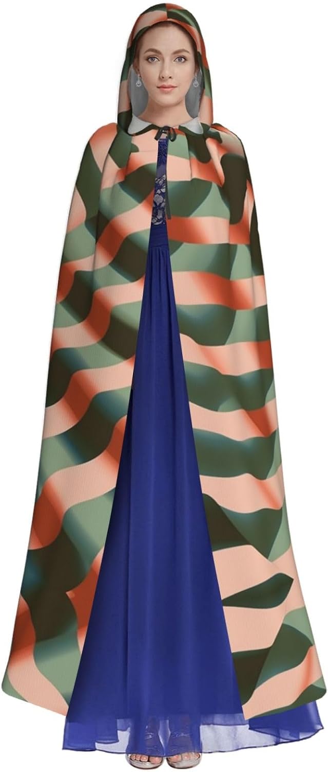 Striped psychedelic wave Unique Darkness Poncho Shawl - Customizable Wearable Blanket for Women, Perfect Halloween Costume Accessory, Knight, Akatsuki, and More