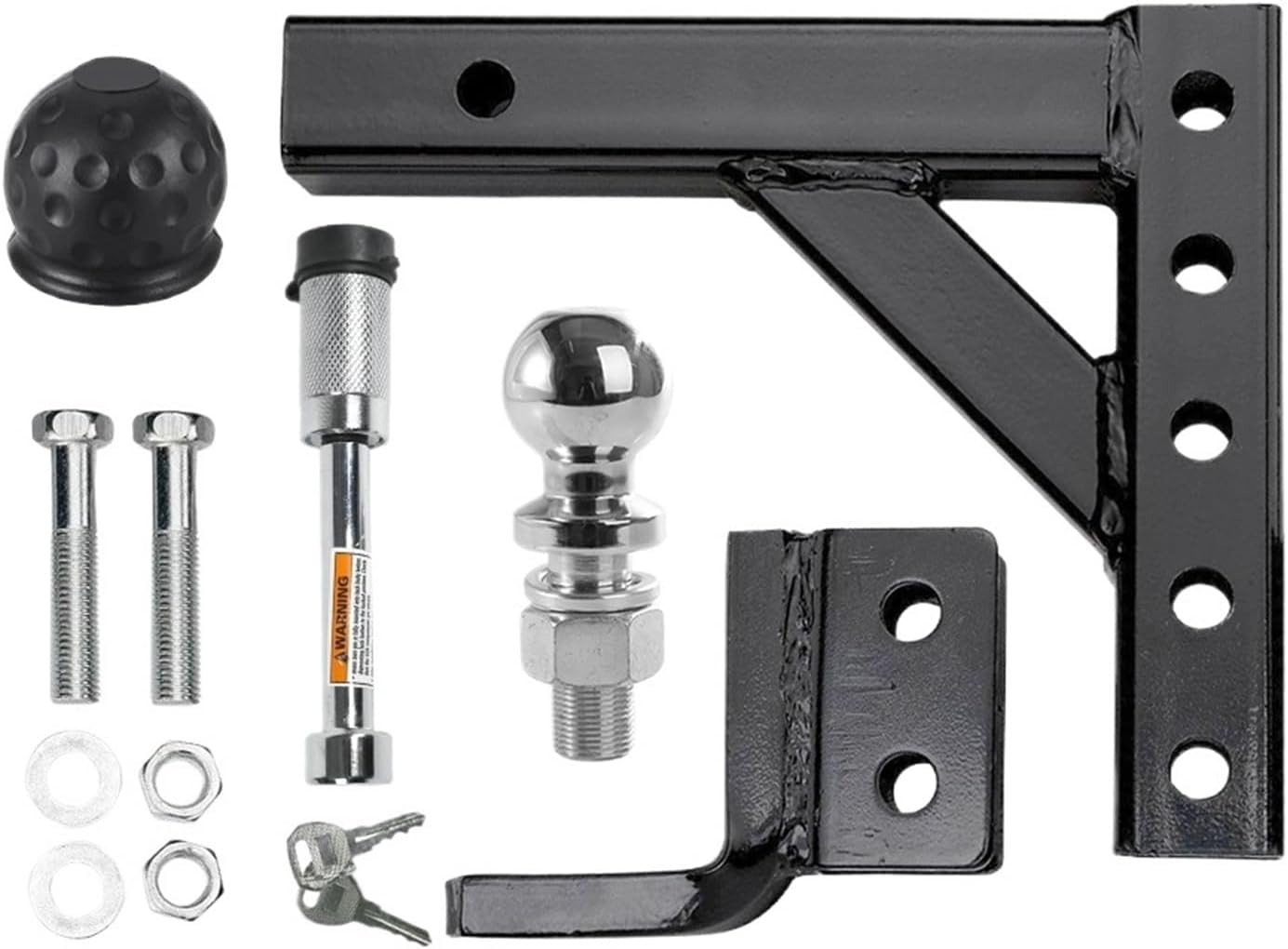 10 Inch Adjustable 4 Level Trailer Drop Hitch Ball Mount Tow for 2 Inch Receiver with 50mm Ball RV Parts Camper Caravan Access(Set with 50mm Ball)