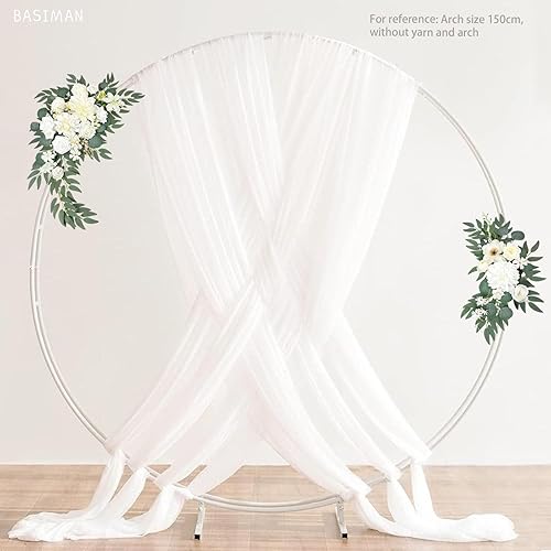 Miniatura 9 de BASIMAN Juego de 2 flores de arco de boda, flores artificiales para letrero de bienvenida de boda, decoraciones para recepción y telón de fondo,