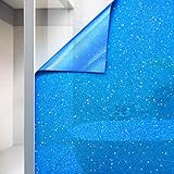 VViViD Blue Crystal Tint Frosted Decorative Two-Way Privacy Window Adhesive Vinyl Film Roll (36in x 60in)