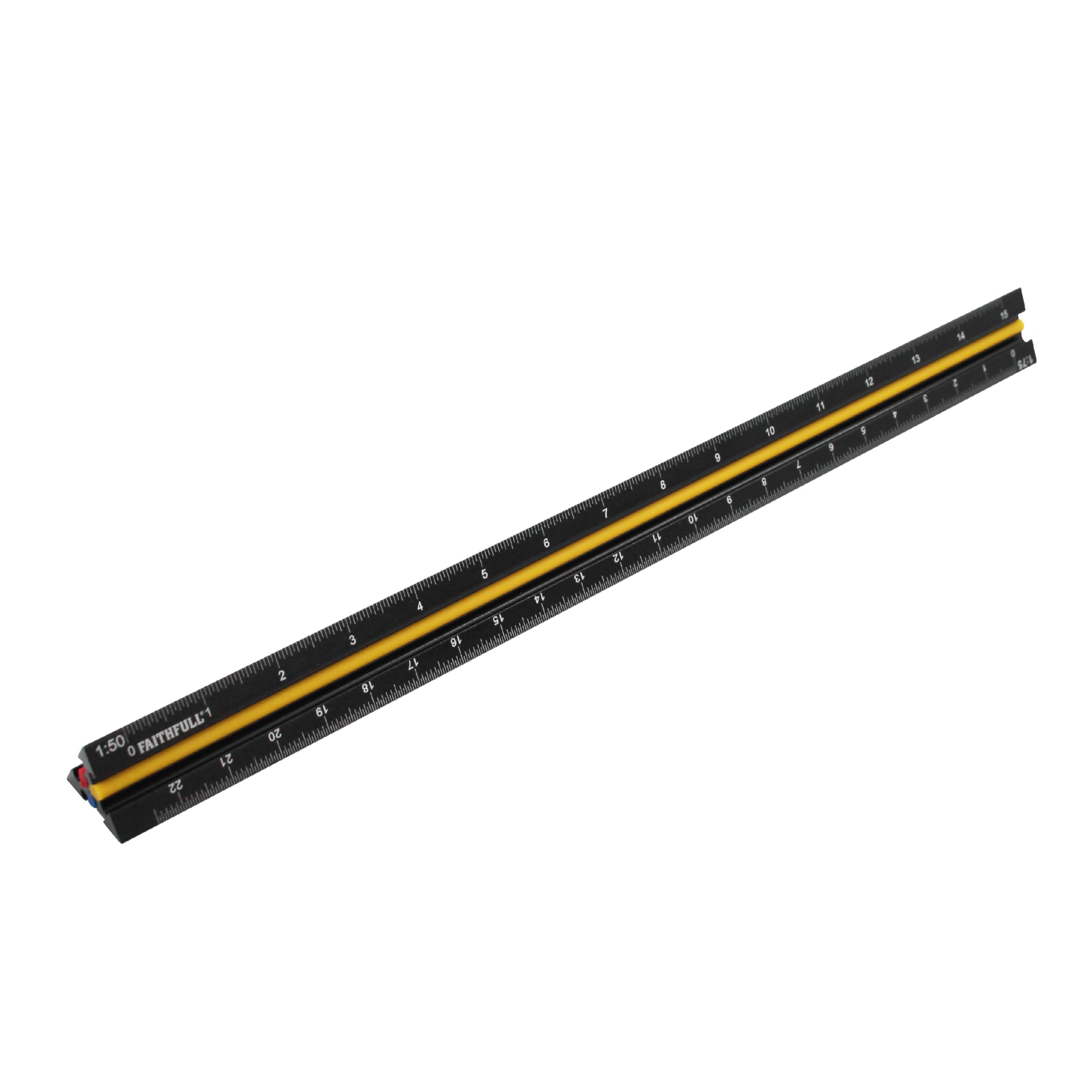 Faithfull 78L030 Prestige Tri-Scale Engineer Rule Black Aluminium 300mm Fairuletecnc from B&Q