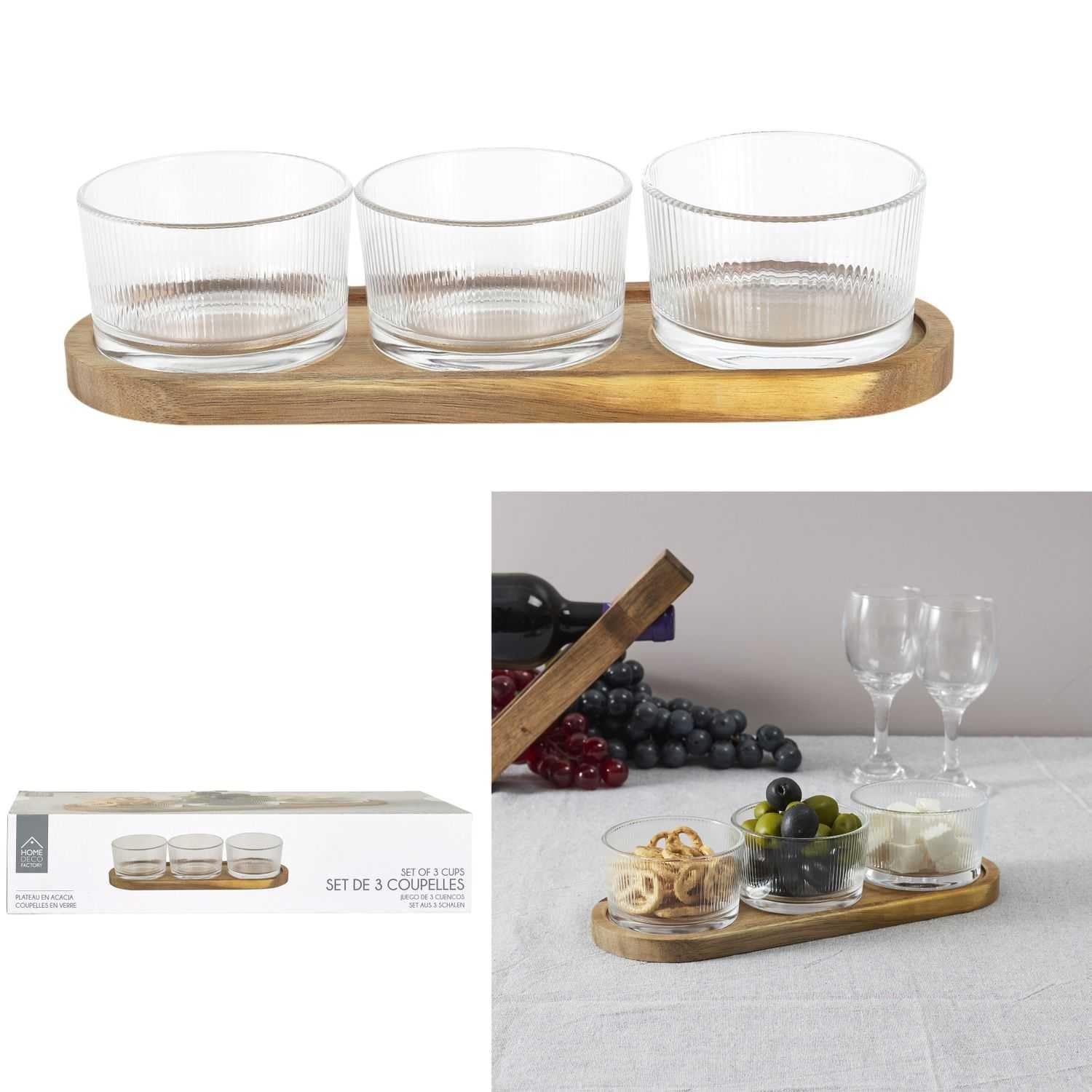 HOME DECO FACTORY, KA0349, Bamboo Apero Board with Drawer for Cheese Knives, Practical and Elegant Kitchen Utensil, Ideal for Appetizers, 40x30 cm, Brown