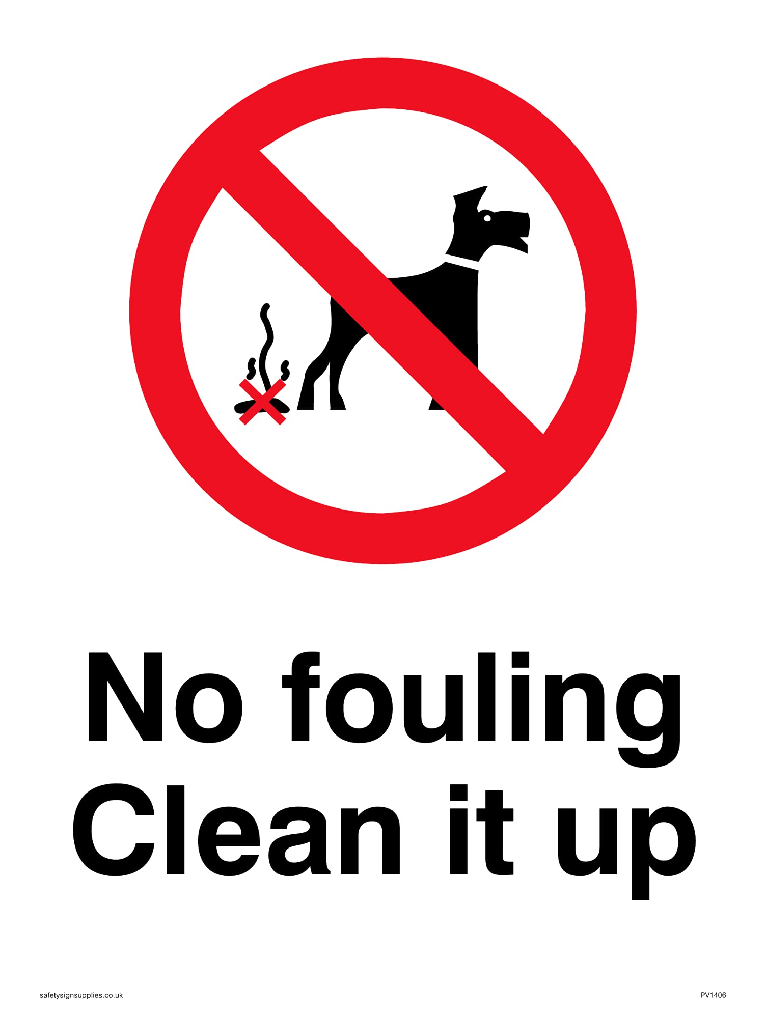 Pack of five - No Fouling Clean It Up Sign - 150x200mm - A5P
