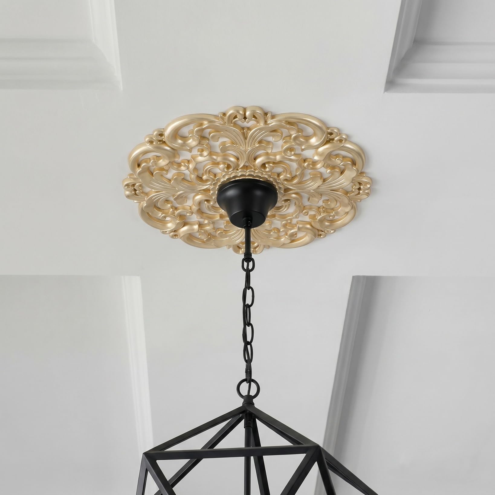 Golden Ceiling Medallion - Elegant Decor -3