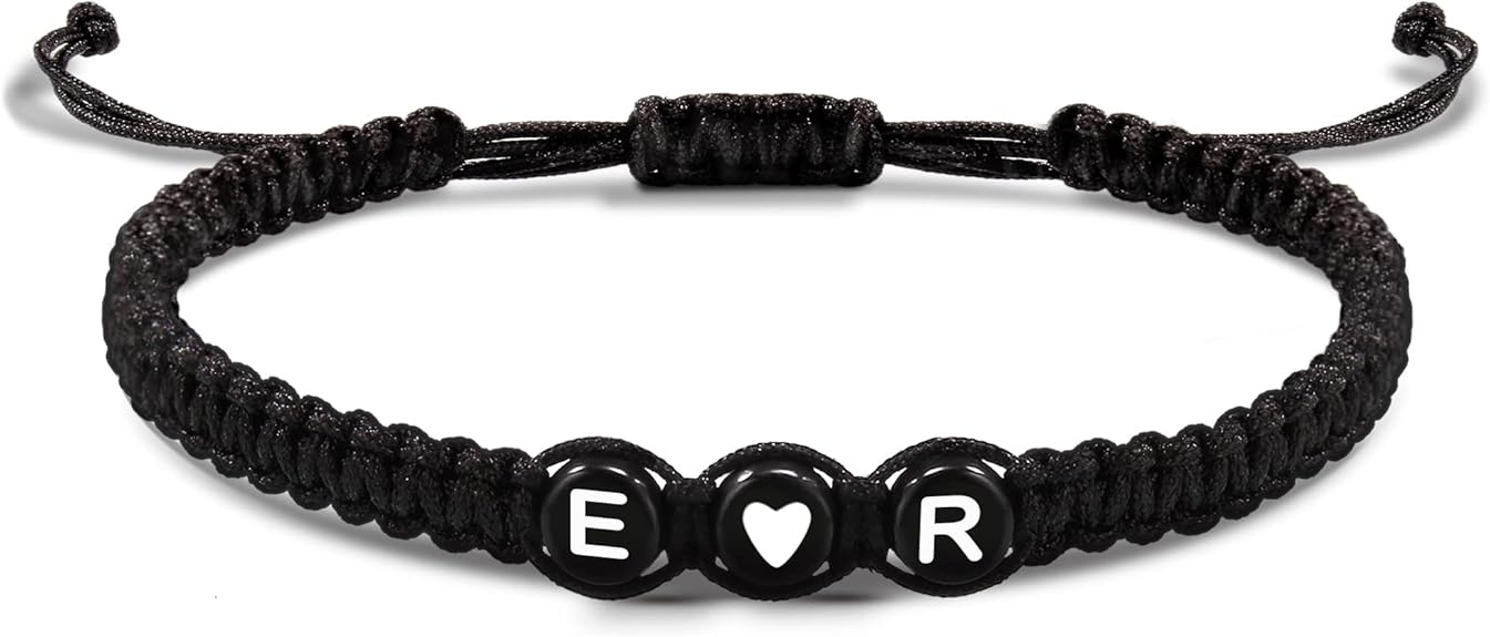 Initial Bracelets for Women Men's Bracelets Gifts for Girlfriend Boyfriend Letter Bracelets I Love You Gifts for Her Him Best Friend Birthday Gift Christmas Jewelry