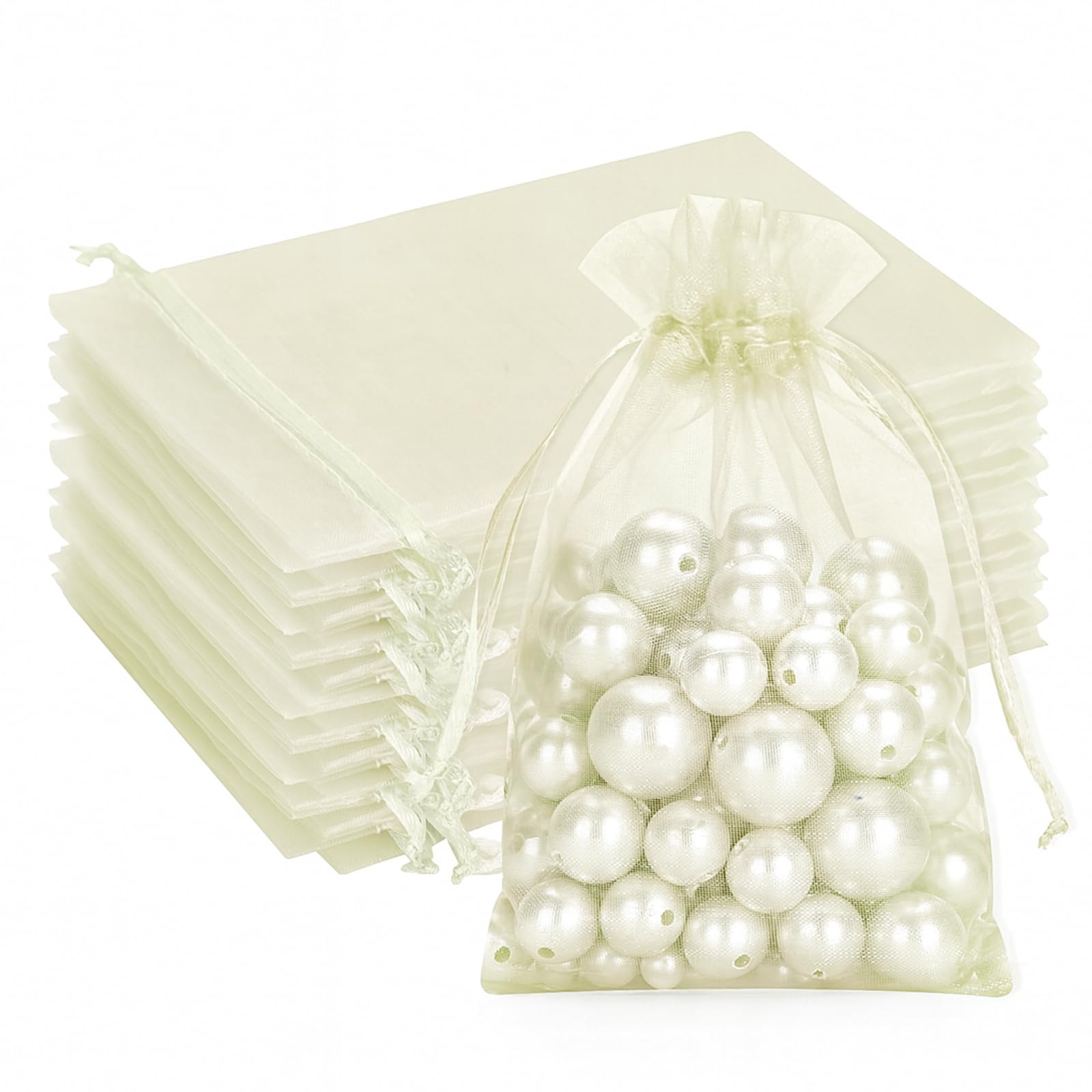 G2PLUS White Organza Gift Pouches - 7x9 CM Small Organza Favor Bags, 50 PCS Wedding Jewelry Bags - Clear Mesh Pouches for Wedding, Christmas, Birthday, Anniversary — view 51