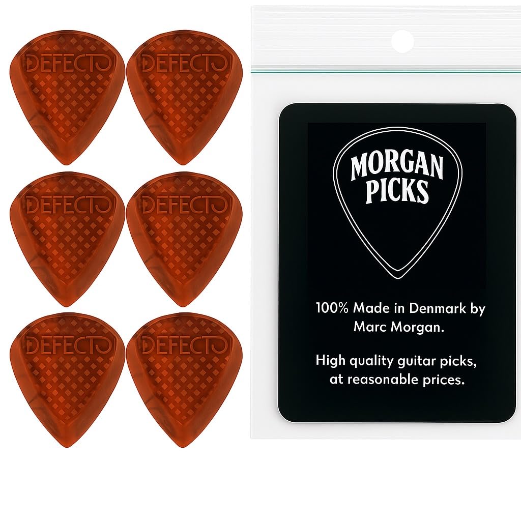 Defecto Plektrum – Signature Guitar Pick z lepszą przyczepnością – gitara do gitary w kolorze czerwonym/czarnym – kostka gitarowa z precyzyjną kontrolą – zaprojektowany z myślą o słońcu
