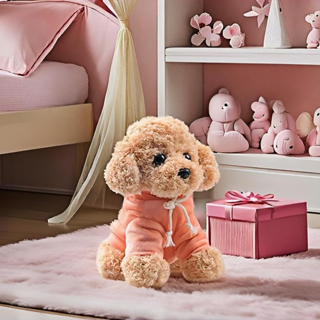 Amazon.co.jp: トイプードル ぬいぐるみ ピンクの服を着た 20cm 本物