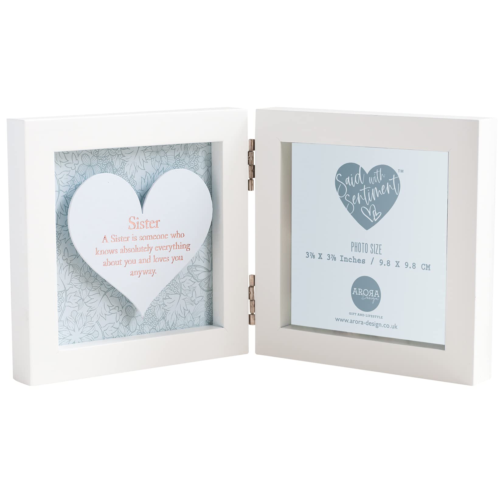 Said With Sentiment As Pictured 7665 Sister Hinged Heart Photo Frame