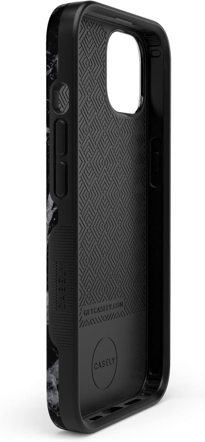 Casely iPhone 13 Case | Black Pearl Marble | Bold Protective Design | Compatible with MagSafe