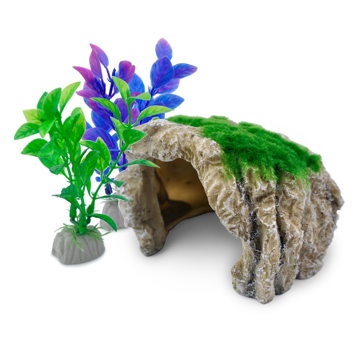 DOMICA Aquarium Cave Decorations for Small Fish, Betta, Reptile Hide, Resin Ornaments for 5 to 15 Gallon Fish Tank, Reptiles & Amphibians Habitat Decor Accessories