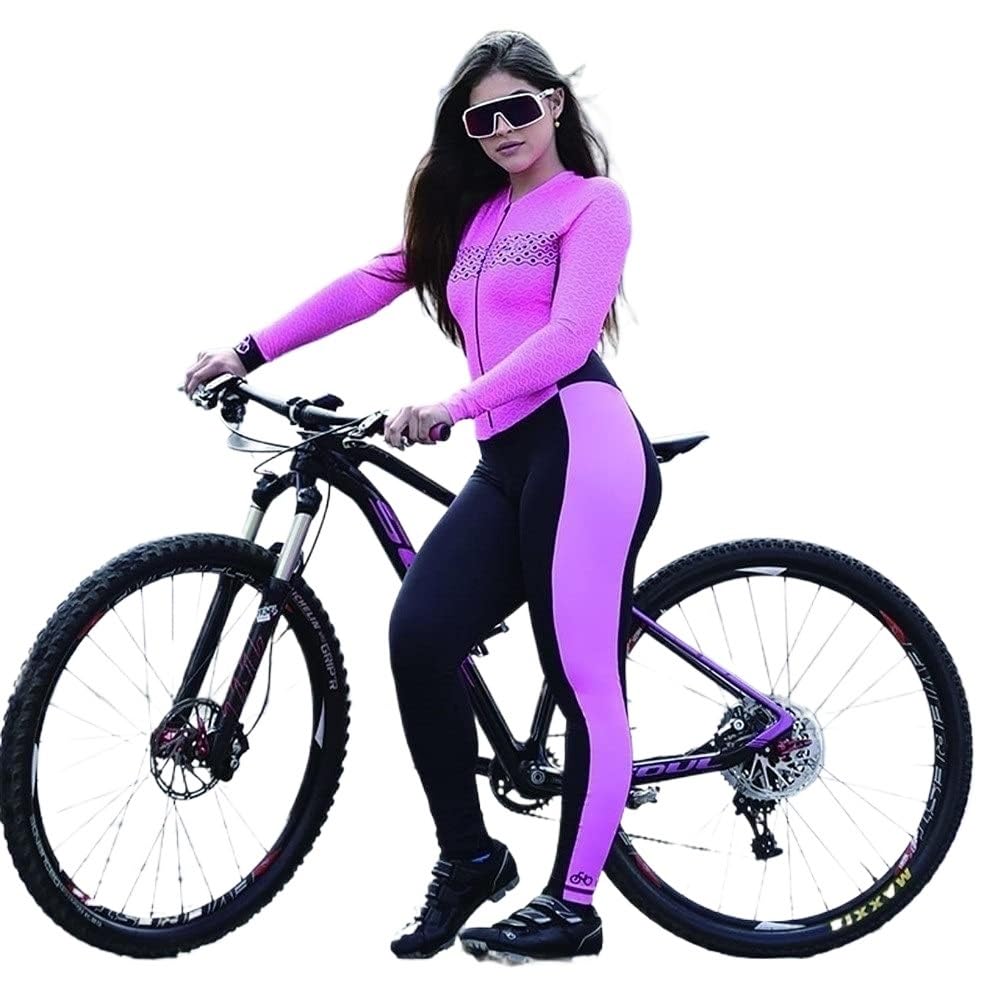 Fietsen Lange Mouwen Jersey Set Mountainbike Broek Broek Womens 3D Gel Gewatteerde Panty Ademend Vrouwen M3, A, XS