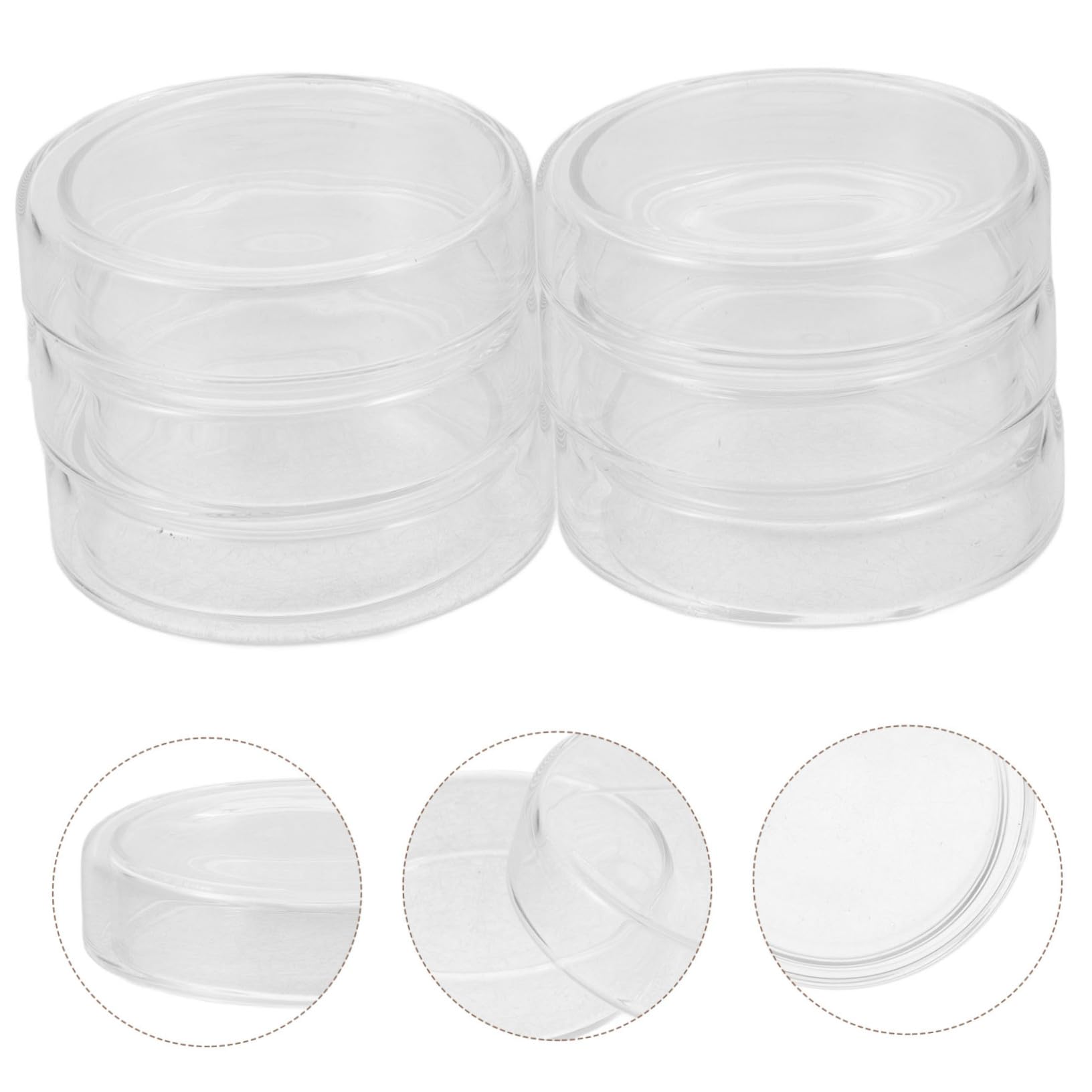 6 pezzi Piatti Petri in Vetro Borosilicato Spessore con Coperchi Trasparenti per Colture Cellulari e Chimica Design Piatto per Facile Gestione e Pulizia per Laboratori di Ricerca