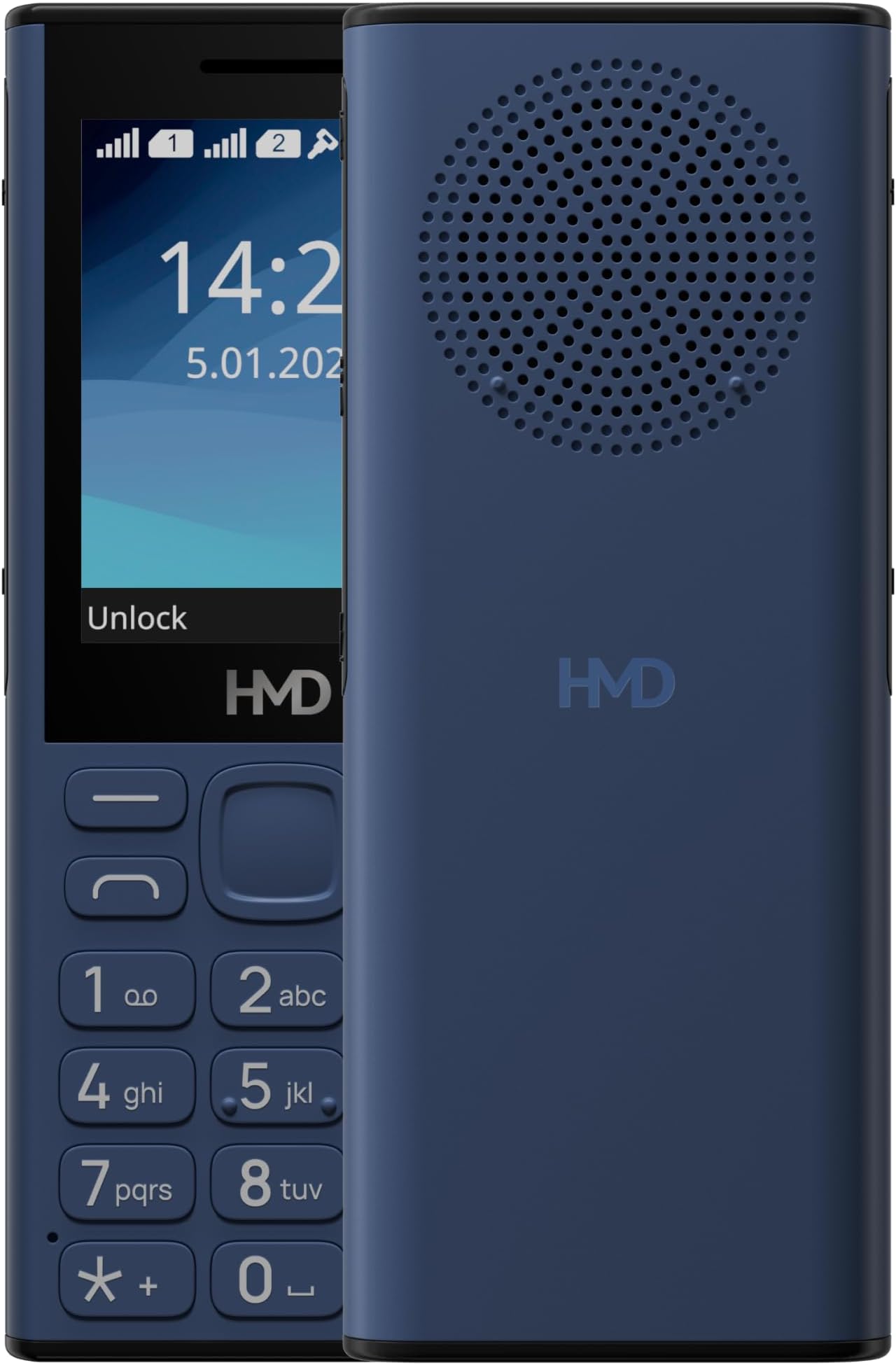 HMD 130 Music Keypad Mobile Phone | Built-in Powerful Loud Speaker & Dedicated Music Buttons | Music Player and Wireless FM Radio | 2500 mAh Battery & Type C Fast Charger | Blue