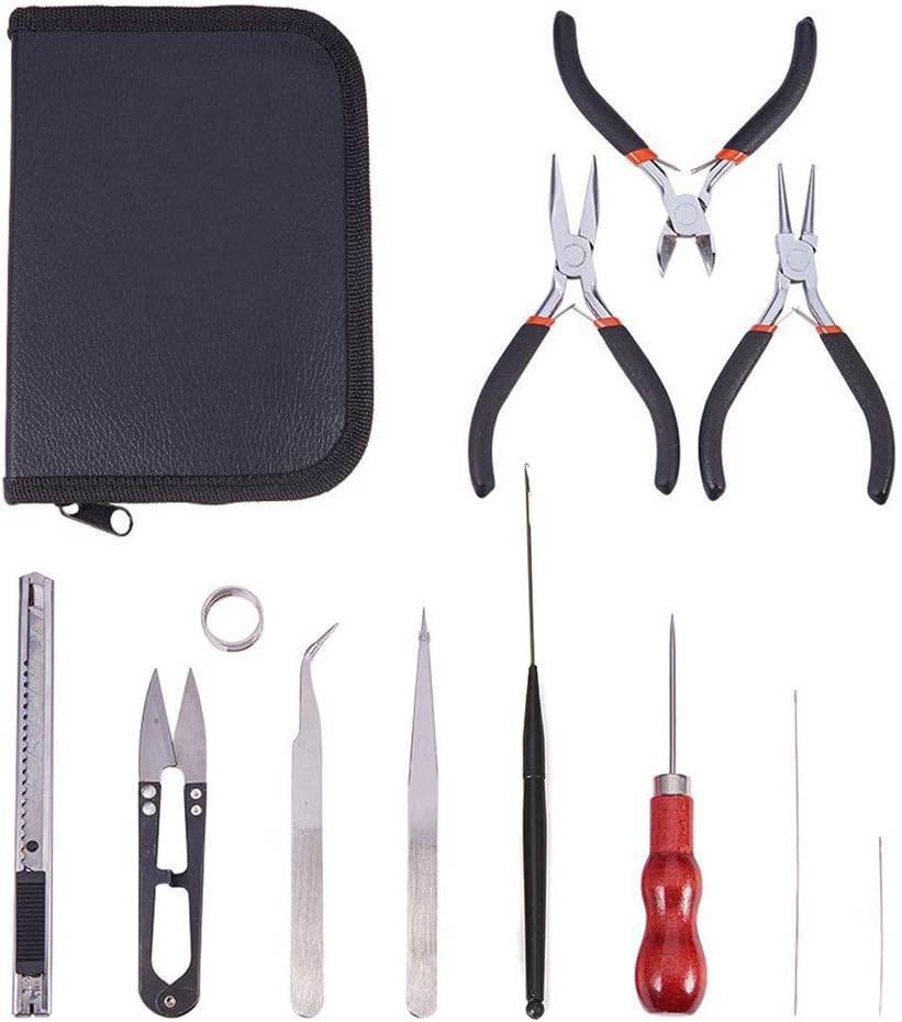Luzhengyang 12 Pieces Jewelry Making Tools Set Repair Kit Pliers Scissors Tweezers