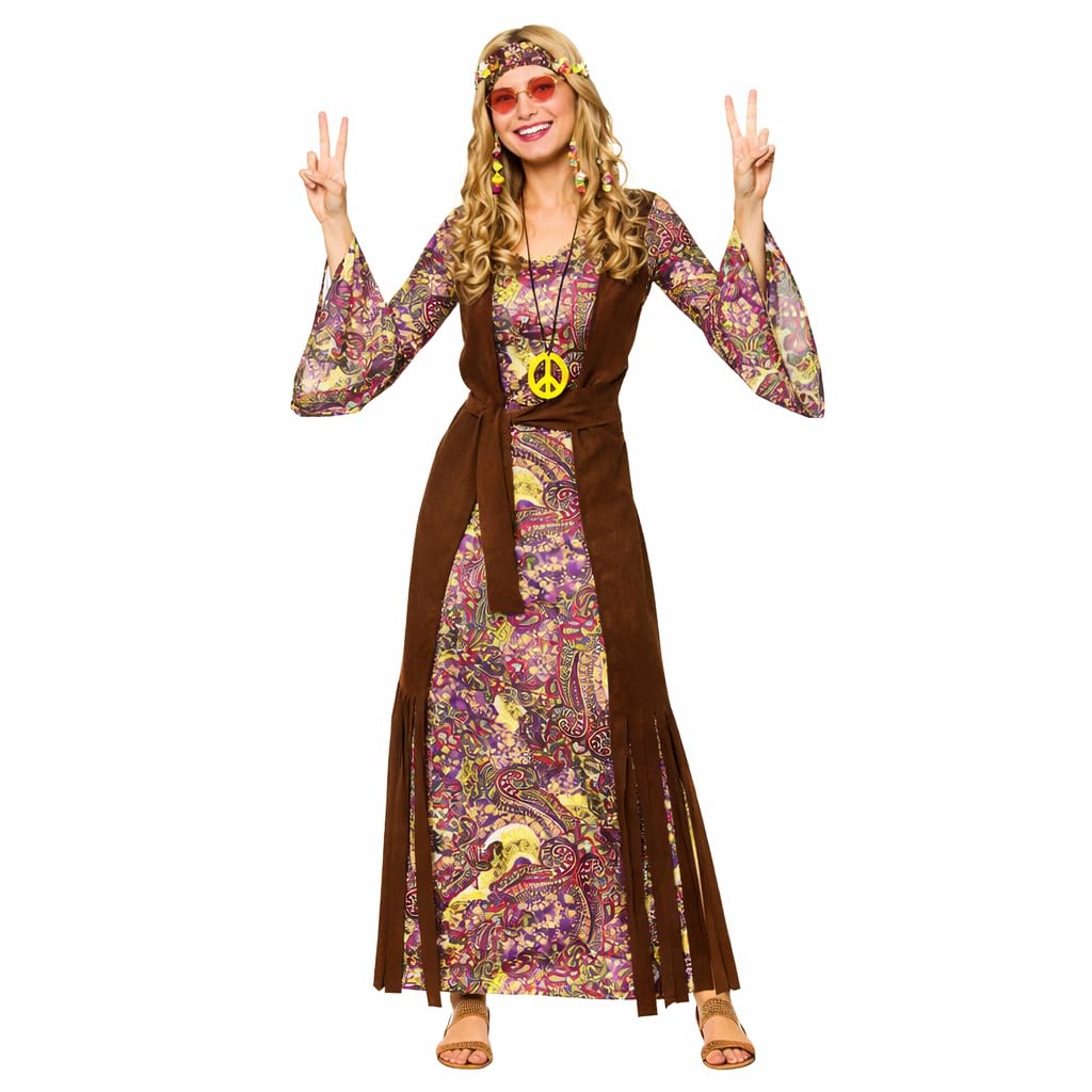 Wicked Costumes Adult Female Summer of Love Hippie Fancy Dress Costume , Purple , Women: 22-24
